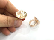 Adjustable Ring Blank Setting,  Rose Gold Plated Brass G4417