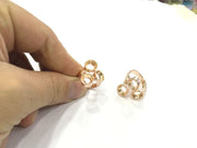 Adjustable Ring Blank, (8 mm blank) Rose Gold Plated Brass G4424