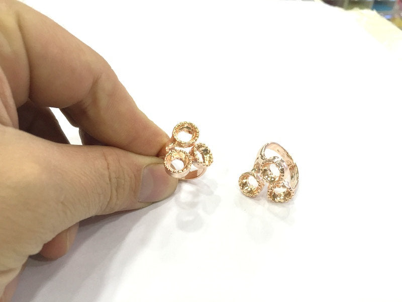 Adjustable Ring Blank, (8 mm blank) Rose Gold Plated Brass G4424