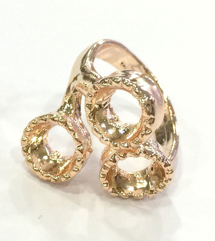 Adjustable Ring Blank, (8 mm blank) Rose Gold Plated Brass G4424