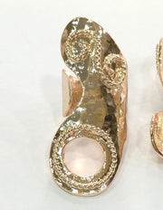 Adjustable Ring Blank, (12 mm blank) Rose Gold Plated Brass G4423