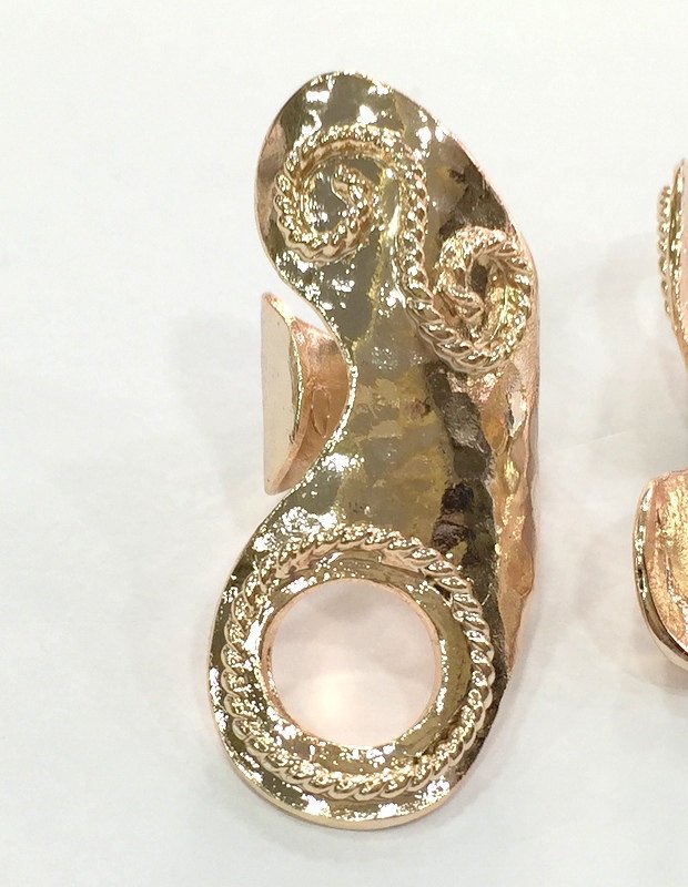 Adjustable Ring Blank, (12 mm blank) Rose Gold Plated Brass G4423