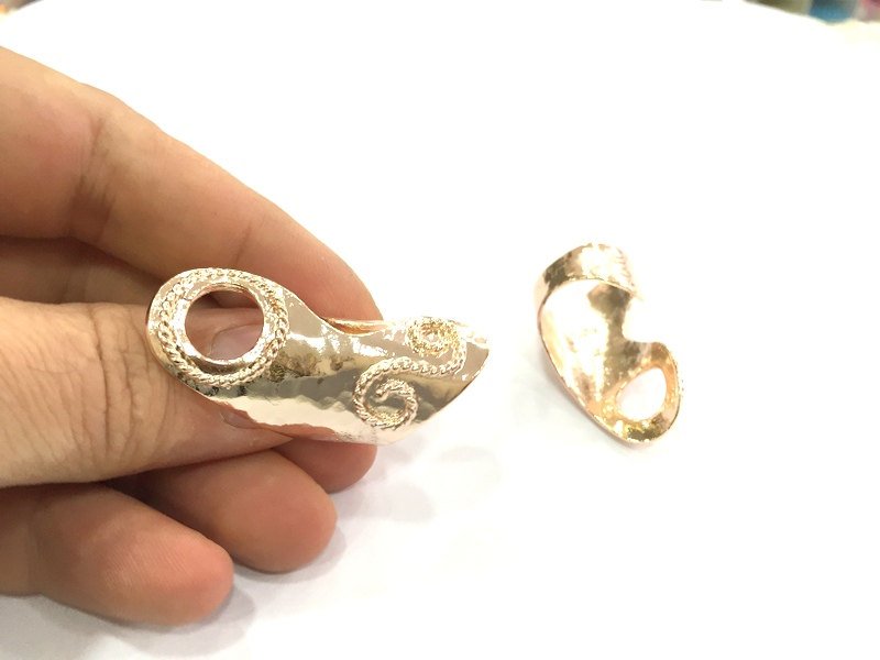 Adjustable Ring Blank, (12 mm blank) Rose Gold Plated Brass G4423