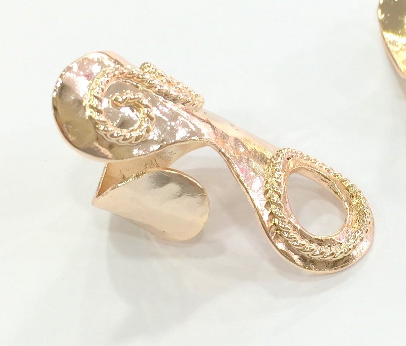 Adjustable Ring Blank, (12 mm blank) Rose Gold Plated Brass G4423