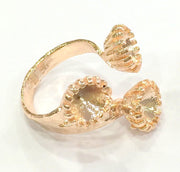 Adjustable Ring Blank, (6 mm blank) Rose Gold Plated Brass G4425