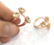 Adjustable Ring Blank, (6 mm blank) Rose Gold Plated Brass G4425