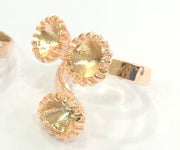 Adjustable Ring Blank, (6 mm blank) Rose Gold Plated Brass G4425