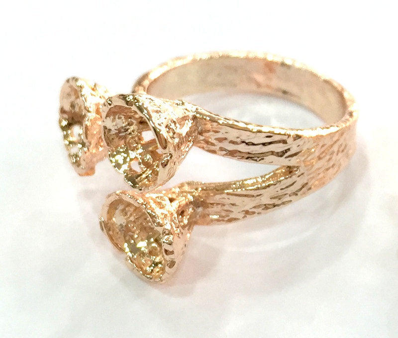 Adjustable Ring Blank, (6 mm blank) Rose Gold Plated Brass G4427