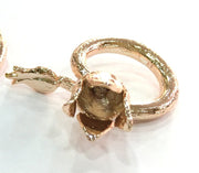 Adjustable Ring Blank, (8 mm blank) Rose Gold Plated Brass G4428