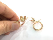 Adjustable Ring Blank, (8 mm blank) Rose Gold Plated Brass G4428