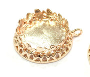 Rose Gold Pendant Blank Base Setting Necklace Blank Mountings Rose Gold Plated Brass     (20 mm blank) G4429