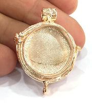 Rose Gold Plated Brass  Blanks , Mountings   (20 mm blank) G4432