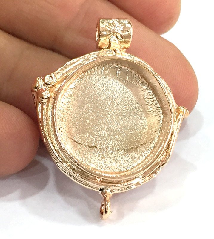 Rose Gold Plated Brass  Blanks , Mountings   (20 mm blank) G4432