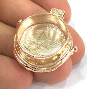 Rose Gold Plated Brass  Blanks , Mountings   (20 mm blank) G4438