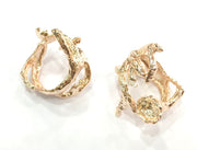 Adjustable Ring Blank, (8 mm blank) Rose Gold Plated Brass G4408