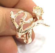 Adjustable Ring Blank, (8 mm blank) Rose Gold Plated Brass G4408