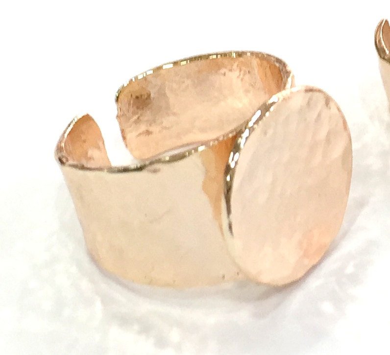 Adjustable Ring Blank, (15 mm blank) Rose Gold Plated Brass G4411