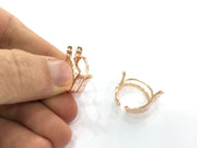 Adjustable Ring Blank Setting,  Rose Gold Plated Brass G4413