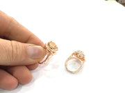 Adjustable Ring Blank, (10 mm blank) Rose Gold Plated Brass G4414