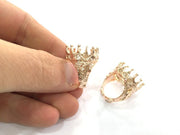 Adjustable Ring Blank, (20 mm blank) Rose Gold Plated Brass G4416