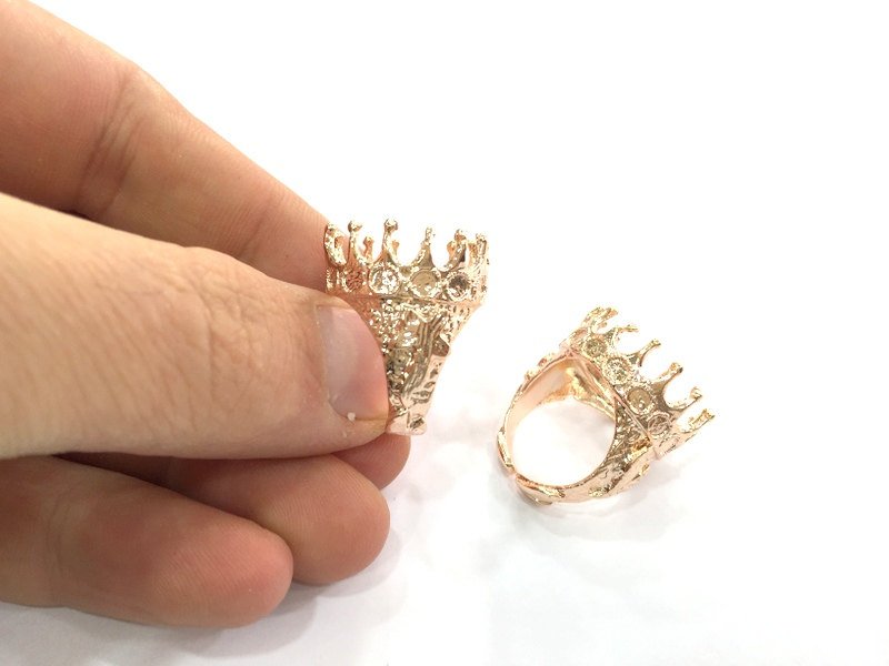 Adjustable Ring Blank, (20 mm blank) Rose Gold Plated Brass G4416