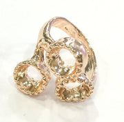 Adjustable Ring Blank, (8 mm blank) Rose Gold Plated Brass G4424