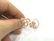 Adjustable Ring Blank, (8 mm blank) Rose Gold Plated Brass G4424