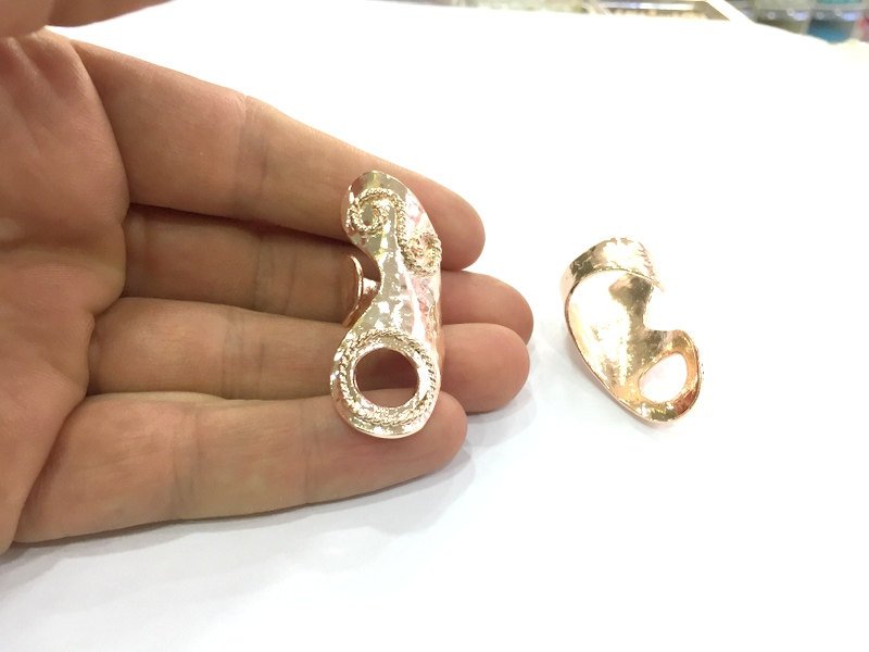 Adjustable Ring Blank, (12 mm blank) Rose Gold Plated Brass G4423