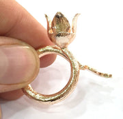 Adjustable Ring Blank, (8 mm blank) Rose Gold Plated Brass G4428