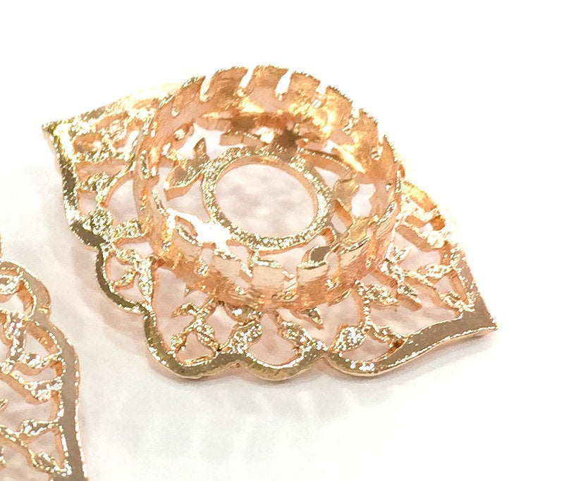 Rose Gold Pendant Blank Base Setting Necklace Blank Mountings  Rose Gold Plated Brass  (14 mm blank) G4430