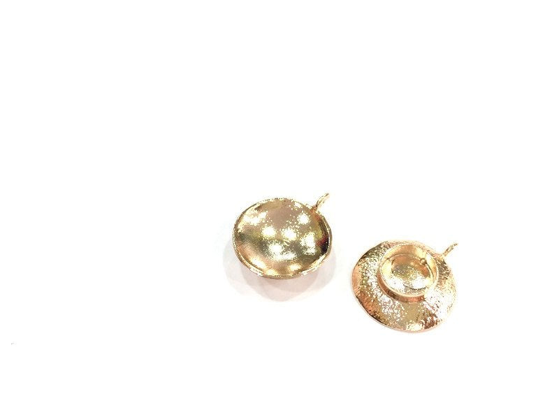 Rose Gold Plated Brass  Blanks , Mountings   (10 mm blank) G4431