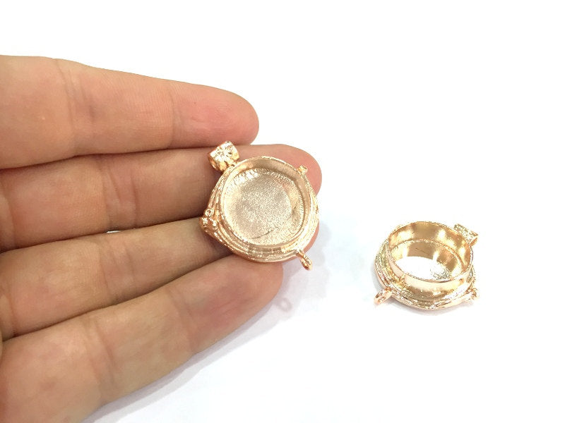 Rose Gold Plated Brass  Blanks , Mountings   (20 mm blank) G4432