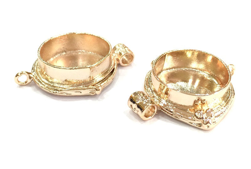 Rose Gold Plated Brass  Blanks , Mountings   (20 mm blank) G4432