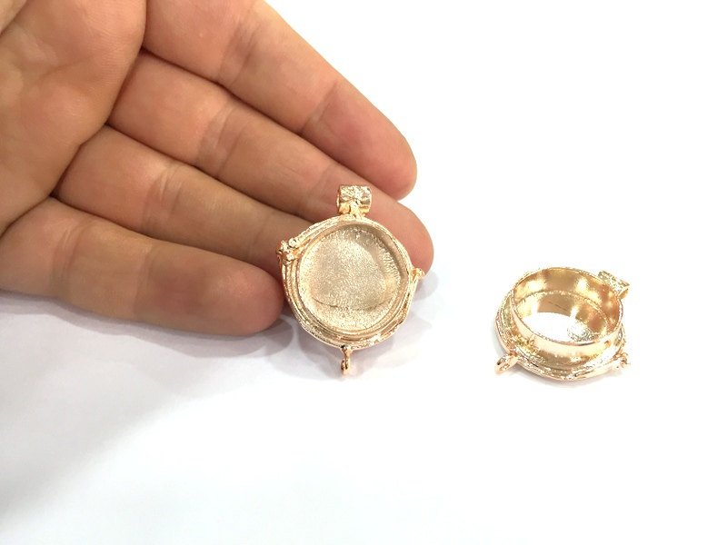 Rose Gold Plated Brass  Blanks , Mountings   (20 mm blank) G4432