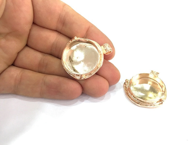 Rose Gold Plated Brass  Blanks , Mountings   (25 mm blank) G4440