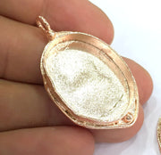 Rose Gold Plated Brass  Blanks , Mountings   (30x22 mm blank) G4441
