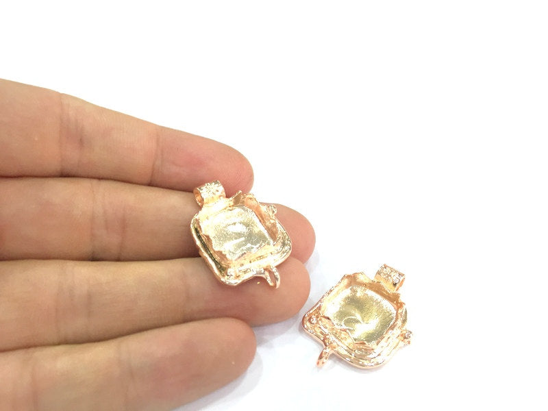 Rose Gold Plated Brass  Blanks , Mountings   (16x16 mm blank) G4444