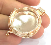 Rose Gold Plated Brass  Blanks , Mountings   (27 mm blank) G4445
