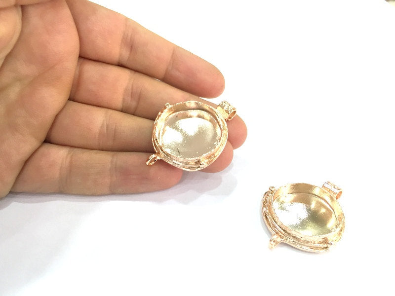 Rose Gold Plated Brass  Blanks , Mountings   (27 mm blank) G4445