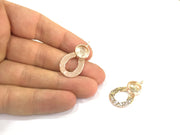 2 Rose Gold Plated Brass  Blanks , Mountings   (10 mm blank) G4449