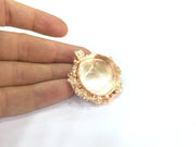 Rose Gold Pendant Blank Base Setting Necklace Blank Mountings  Rose Gold Plated Brass    (30 mm blank) G4450