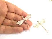 Rose Gold Plated Brass Dragonfly  Pendant 46x45mm G4439