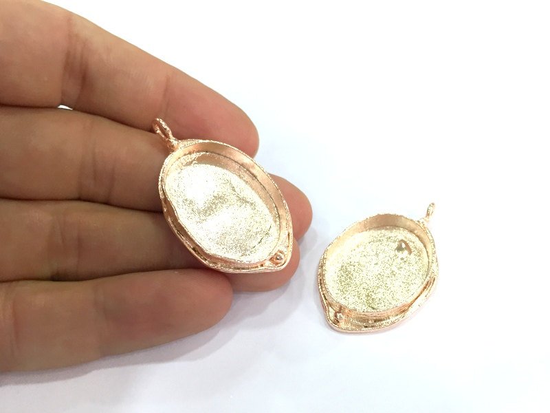 Rose Gold Plated Brass  Blanks , Mountings   (30x22 mm blank) G4441