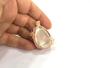 Rose Gold Plated Brass  Blanks , Mountings   (30x22 mm blank) G4442