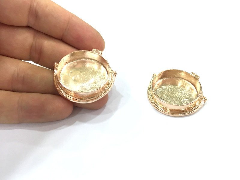 Rose Gold Plated Brass  Blanks , Mountings   (27 mm blank) G4448