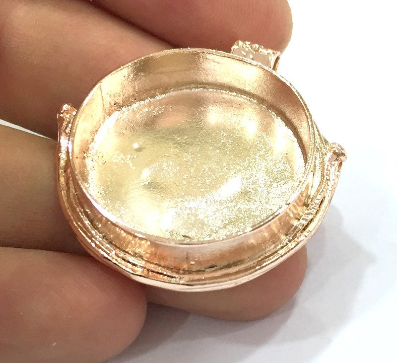 Rose Gold Plated Brass  Blanks , Mountings   (27 mm blank) G4448