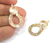 2 Rose Gold Plated Brass  Blanks , Mountings   (10 mm blank) G4449
