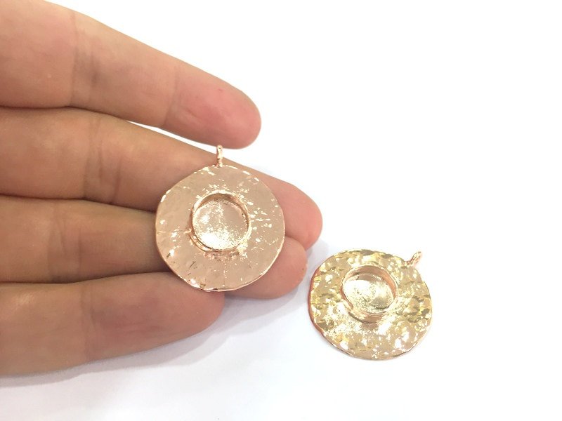 Rose Gold Plated Brass  Blanks , Mountings   (12 mm blank) G4453