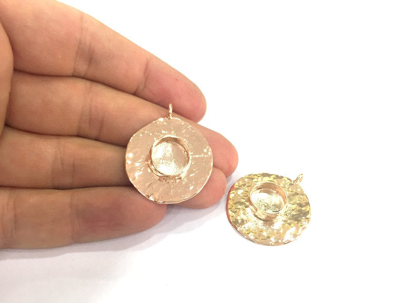 Rose Gold Plated Brass  Blanks , Mountings   (12 mm blank) G4453