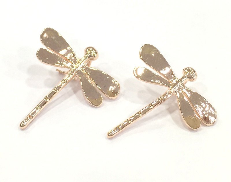2 Rose Gold Plated Brass Charms (28x26 mm)  G4461